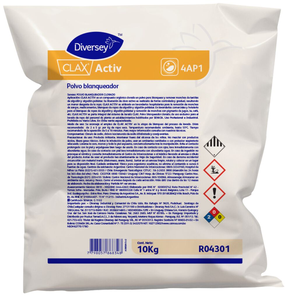 CLAX ACTIV 4AP1 10kg - POLVO BLANQUEADOR CLORADO